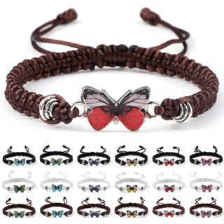 New Lovers Bracelet Hand Woven Lover Hand Rope Butterfly Charm Bracelet Jewelry