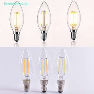 Loveoionia1 หลอดไฟสปอตไลท์ LED 2W 4W 6W E14 COB C35