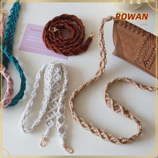 Rowans สายคล้องกระเป๋าสะพายไหล่ ผ้าฝ้ายถัก แฮนด์เมด ถอดออกได้ อเนกประสงค์ DIY สําหรับกระเป๋าสะพายข้าง