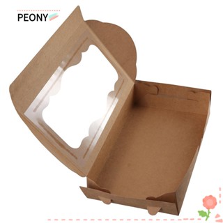 PEONYPAVILION กล่องพลาสติก PVC ทรงสี่เหลี่ยม ขนาด 10x6 x 2 นิ้ว สําหรับใส่ขนมเบเกอรี่ 10 ชิ้น