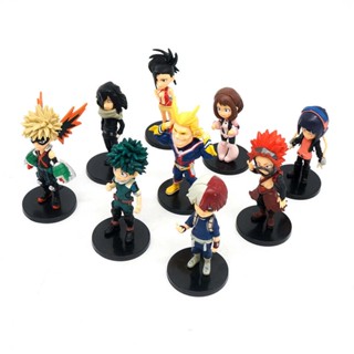 9Pcs My Hero Academia Midoriya Izuku boku Midoriya deku Shoto bakugou All Might Toga Todoroki Action Figure Toys