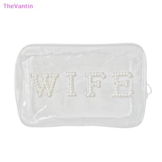 Thevantin Bride Mrs กระเป๋าเครื่องสําอาง ลาย Bride To Be Beach Pool Bachelorette Hen Party Wedding Bridal Shower Just Married Supplies Bridesmaid Gift Good goods