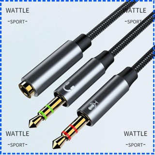 ✧WATTLE✧ Y Splitter Cable Mic Adapter AUX Cable Jack Universal Headset Male To 2 Female 3.5mm Audio Cable