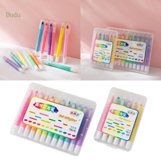 Dudu ปากกามาร์กเกอร์ ไฮไลท์ 6 สี 12 สี ทนทาน กันเปื้อน สําหรับเขียน และระบายสี