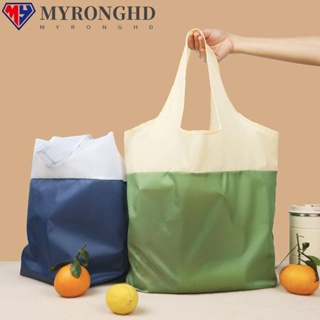 Myronghd กระเป๋าช้อปปิ้ง ผ้าแคนวาสโพลีเอสเตอร์ แบบพกพา เป็นมิตรกับสิ่งแวดล้อม