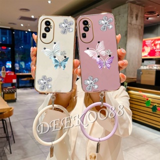 เคสโทรศัพท์มือถือ ลายผีเสื้อบินน่ารัก 3D พร้อมสายคล้องมือ สําหรับ OPPO Reno10 Pro Plus Pro+ A78 4G 5G A78 Reno 10 10Pro Reno10Pro