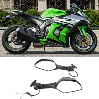 LZB2 กระจกมองหลังรถจักรยานยนต์ พร้อมไฟเลี้ยว Led แบบเปลี่ยน สําหรับ Ninja Zx10R 2011‐2015