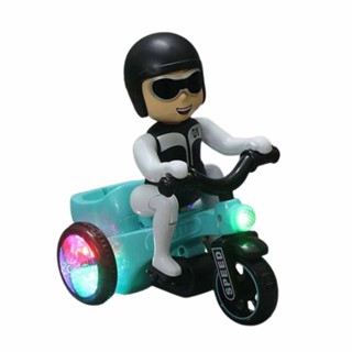  New sunglasses stunt tricycle childrens cartoon stunt music universal rotation tricycle electric vehicle toy