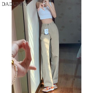 DaDuHey🎈 Women New Retro Loose High Waist Straight Slim Pants Fashion Wide Leg Khaki Straight Mopping Jeans