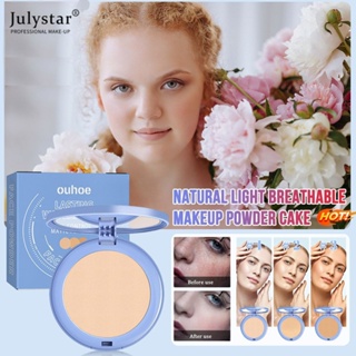 JULYSTAR Flat Replacement Fine Powder Cake 3colors Ouhoe Portable Flawless Waterproof Long Lasting Oil-control Compact Matte Face Powder Cake Smooth Skin Tone