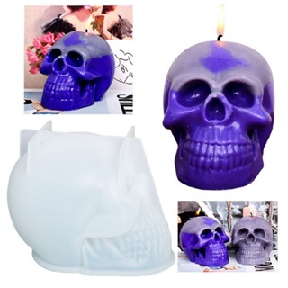 DIY Silicone Resin Casting Mold 3D Skull Head Halloween Epoxy Craft Mould Tool