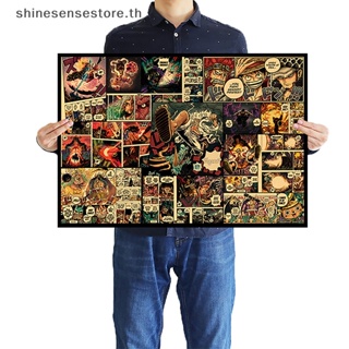 Shine โปสเตอร์กระดาษคราฟท์ ลายอนิเมะ One Piece สไตล์เรโทร สําหรับตกแต่งผนังบ้าน