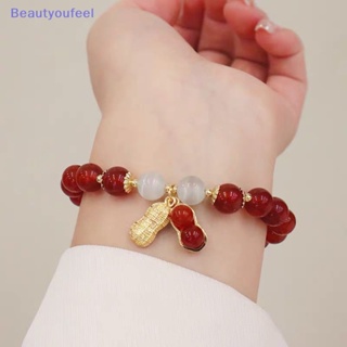 [Beautyoufeel] สร้อยข้อมือ ประดับลูกปัด สีแดง นําโชค สไตล์จีน หรูหรา ของขวัญเทศกาล สําหรับผู้หญิง