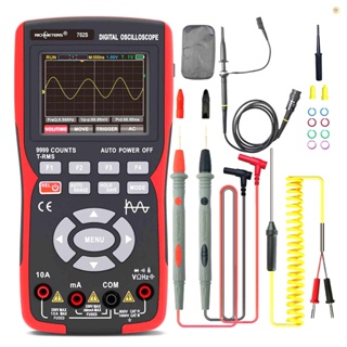 Oscilloscope มัลติมิเตอร์ดิจิทัล LCD 2-in-1 นับ 9999 10MHz 48MSa/s ช่องเดี่ยว AC DC แรงดันไฟฟ้า และกระแสไฟ