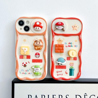 【กล้องสไลด์】เคสโทรศัพท์มือถือ ซิลิโคนนิ่ม ลายเกมซูเปอร์มาริโอ้ FTD พร้อมตุ๊กตา สําหรับ iPhone 14 + Plus 13 12 Pro Max 11