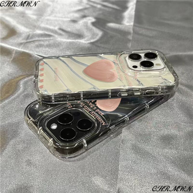 /1312sins เคสโทรศัพท์ Apple โปร่งใส/11 plus สีขาว 8iPhone14promax7/Love xr เคสนุ่มน่ารัก HSRB