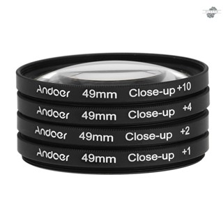 {fly} Andoer 49mm Macro Close-Up Filter Set +1 +2 +4 +10 with Pouch for    DSLRs