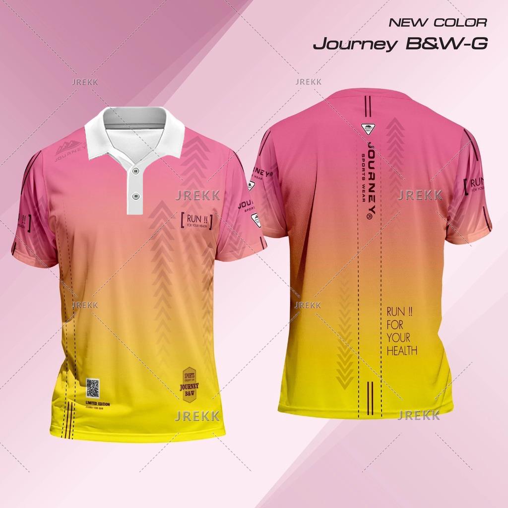 ใหม่ (JBW) Jersey Journey เสื้อโปโล ผ้าไมโครสปอร์ต สําหรับผู้ชาย และผู้หญิง เหมาะกับการวิ่ง ออกกําลังกาย 2023 เสื้อยืด พิมพ์ลายไล่โทนสี น้ําหนักเบา ระบายอากาศ สีแดง สีเหลือง