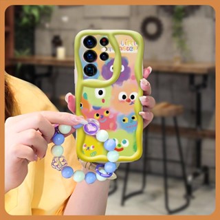 Pendants luxurious Phone Case For Samsung Galaxy S23 Ultra/SM-S918U flower Wave border Pendants Soft Liquid silicone