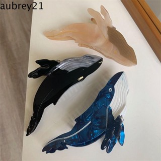 Aubrey1 กิ๊บติดผม รูปปลาวาฬน่ารัก ขนาดใหญ่ สีฟ้า เรียบง่าย เครื่องประดับ สําหรับผู้หญิง