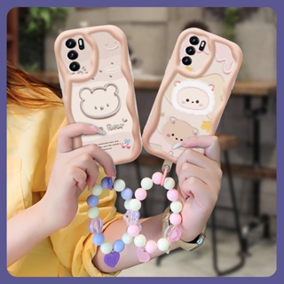 lovely Liquid silicone Phone Case For OPPO A16/A16s/A54s luxurious Love bracelet Heat dissipation For Girls youth Pendants