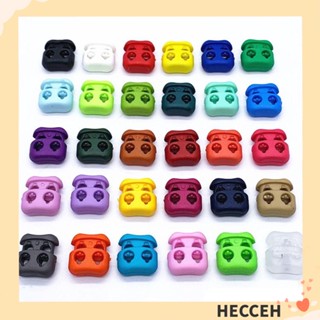 Hecceh ตัวล็อกสายเชือกรองเท้า แบบพลาสติก รูคู่ 4 มม. 20 ชิ้น