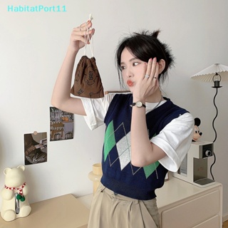 Habitatport กระเป๋าเครื่องสําอาง ผ้าลูกฟูก ลายหมีน้อยน่ารัก ขนาดเล็ก สะดวกสบาย