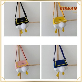 Rowans กระเป๋าถือ ผ้าแคนวาส สีเหลือง สีชมพู สีฟ้า แฟชั่นสําหรับผู้หญิง