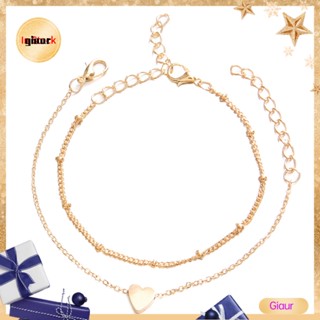 Giaurz สร้อยข้อมือโซ่ ปรับได้ 2 สี 2 ชิ้น