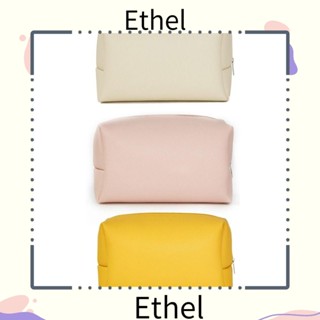 Ethel1 กระเป๋าเครื่องสําอาง หนัง PU สองด้าน แบบพกพา