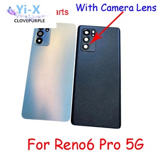 Aaaa ฝาครอบแบตเตอรี่ด้านหลัง พร้อมเลนส์กล้อง อะไหล่ซ่อมแซม สําหรับ Oppo Reno6 Pro 5G PEPM00 CPH2249