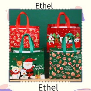 Ethel1 ถุงผ้าไม่ทอ ลายคริสต์มาส ซานตาคลอส สําหรับใส่ของเล่น