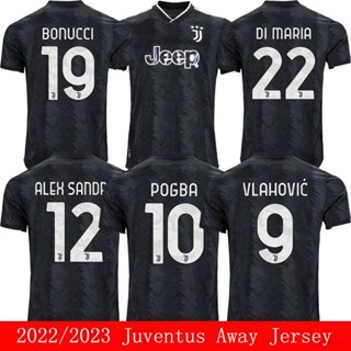 เสื้อกีฬาแขนสั้น ลายทีมชาติฟุตบอล Juventus Away Sandro Vlahovic Pogba Di Maria Bonucci 2022-2023