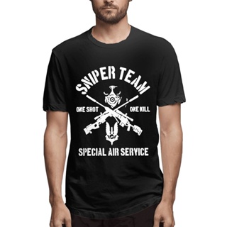 เสื้อยืดคอกลม ผ้าฝ้าย พิมพ์ลาย Essential United Kingdom Sas Forces Sniper Team Military 02 แฟชั่นฤดูร้อน สําหรับวันพ่อ