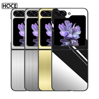 Hoce ZFlip5 เคสโทรศัพท์ โลหะ สเตนเลส กันกระแทก สําหรับ Samsung Galaxy Z Flip 3 zflip4 flip5 5G