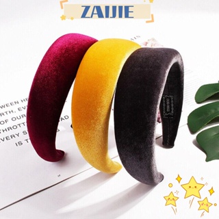 Zaijie24 ที่คาดผม กํามะหยี่ เบาะรองผม เครื่องประดับผม ที่คาดผม ที่คาดผม ฟองน้ํา ผู้หญิง