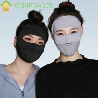 Somedayzl หน้ากากกันแดด ผ้าเรยอน ระบายอากาศ ป้องกันรังสียูวี สีพื้น เหมาะกับฤดูร้อน สําหรับผู้หญิง