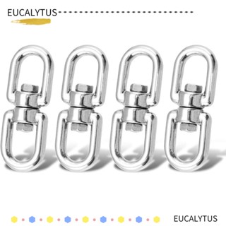 Eutus แหวนตาหมุน สเตนเลส 304 4/21 นิ้ว เส้นผ่านศูนย์กลาง 5 มม. สีเงิน 4 ชิ้น