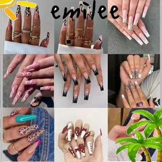 Emilee เล็บปลอม แบบกด เต็มรูปแบบ สําหรับตกแต่งเล็บ 24 ชิ้น ต่อกล่อง