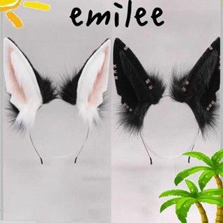 Emilee ที่คาดผม หูหมาป่า ขนฟู ผ้ากํามะหยี่ขนนิ่ม เครื่องประดับคอสเพลย์ ของขวัญคริสต์มาส