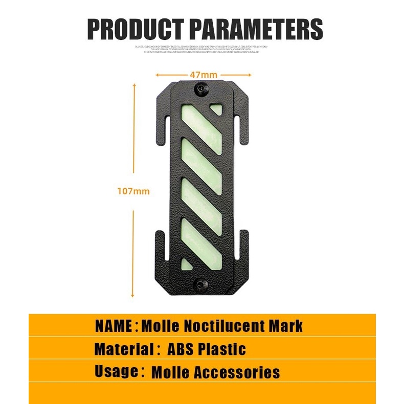 Luc ขี่กลางคืนแถบระบุส่องสว่าง Molle อุปกรณ์กลางแจ้ง EDC เครื่องมืออุปกรณ์เสริมกระเป๋าเป้สะพายหลัง - รูปที่ 5