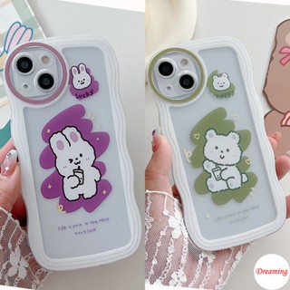 เคสโทรศัพท์มือถือ ทรงวงรี ลายหมี กระต่าย ชานมไข่ สําหรับ VIVO V27E V25E V23E V21E V20 V17 V15 V9 Youth V5S S1 Pro