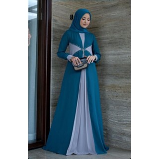 - Dara Maxi Gamis Muslim Women Antem Babydoll Polos Basic Apk Sequin Fit To XL Besar Antem