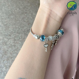 Ralph สร้อยข้อมือ สเตนเลส รูปช้าง หมีรัก กลวง ปรับได้ เรียบง่าย สีเงิน ของขวัญคริสต์มาส