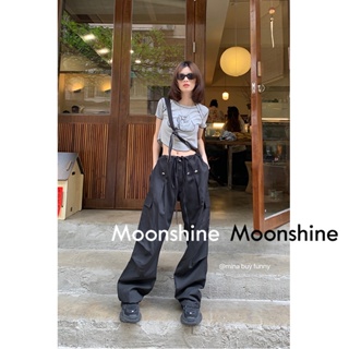 Moon  กางเกงขายาว คาร์โก้ กางเกง เชือกอเมริกันคลาสิค Cargo pants 2023 NEW 080704 ทันสมัย สไตล์เกาหลี Comfortable Beautiful A20M01X 36Z230909