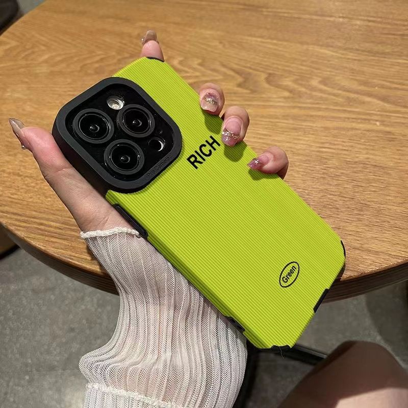 เคสโทรศัพท์มือถือหนังแกะ แบบนิ่ม กันกระแทก ลายภาษาอังกฤษ สีพื้น สําหรับ Iphone 15Promax 11Pro MAX 14 PRO MAX 11 12 13 6 7 8plus XR Xmax