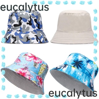 Eucalytus1 หมวกบักเก็ต แบบพกพา ฤดูใบไม้ผลิ ฤดูร้อน ป้องกันรังสียูวี พร้อมเชือก กันลม หมวกบังแดด ขนาดใหญ่