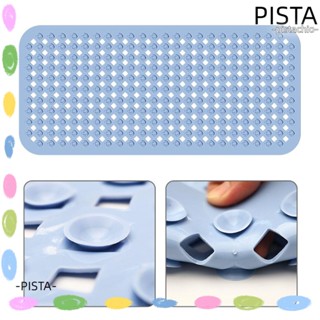 Pista แผ่นรองอาบน้ํา กันลื่น ไร้ BPA ขนาด 88x40 ซม.|แผ่นรองอาบน้ํา แบบตัวดูดสุญญากาศ รูปสี่เหลี่ยมขนมเปียกปูน ล้างทําความสะอาดได้ สําหรับห้องน้ํา ห้องครัว