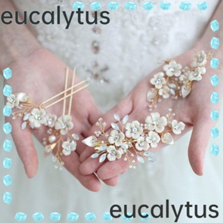 Eucalytus1 หวีเจ้าสาว เครื่องประดับผม ใบไม้ สีทอง กิ๊บติดผม