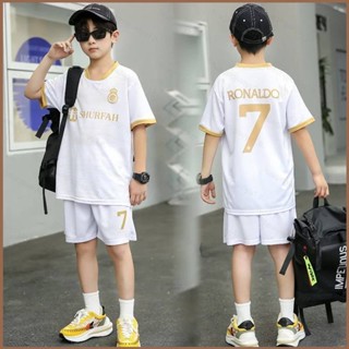 เสื้อกีฬาแขนสั้น ลายทีมชาติฟุตบอล Al Nassr Jersey Away Ronaldo HQ1 22 23 ชุดเยือน สําหรับเด็ก QH1